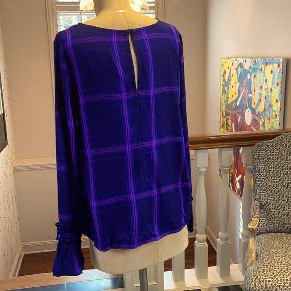 Sanctuary purple/blue plaid blouse size m - Picture 3 of 4